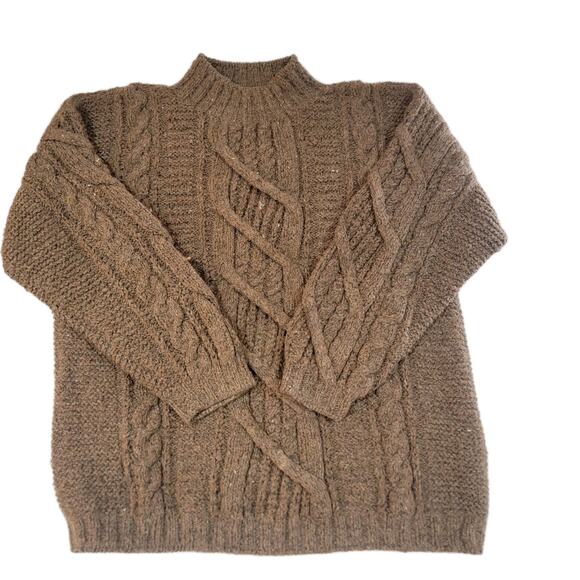 Vtg LL BEAN Fisherman Knit Sweater BULGARIA Alpaca Wool Warm Outdoors - Picture 1 of 14